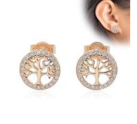 SULIUDAJI Albero Della Vita Orecchini Donna Argento 925, Orecchini Anallergici Donna Bambina Ragazza Con Scatola Regalo, Diametro 12Mm
