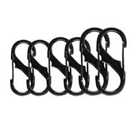 SULIUDAJI Mini Moschettone 6pcs Moschettone Portachiavi A Moschettone Nero Moschettone Plastica Doppia Molla Portachiavi Clip per Famiglia Escursionismo all'aperto Pesca Campeggio (Nero)