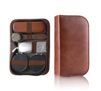 SULIVES Kit per la pulizia delle scarpe, 7 pezzi, con spazzola in crine di cavallo, una scatola di lucido per scarpe bianco e nero ciascuno, due panni per la pulizia, tirante per scarpe in metallo,