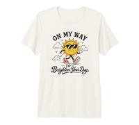 sulla mia Strada per illuminare la Tua Giornata Vintage Sun Positive Summer Maglietta Premium
