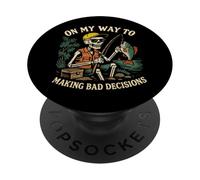 Sulla mia strada per prendere decisioni sbagliate - Pesca divertente PopSockets PopGrip Adesivo