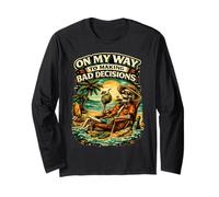 sulla mia Strada per Prendere Decisioni sbagliate Skeleton Tropical Beach Maglia a Manica