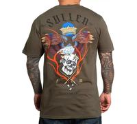 Sullen Aquila Fiamme T-Shirt Uomo Tattoo Art Corona Teschio Alternativa SCM5194