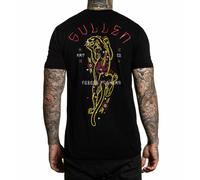 Sullen Golden Panther Pugnale Con Rose Neon Fiori Tatuaggi Art T Shirt SCM3036