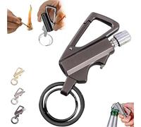 Sullosing Accendino Impermeabile con fiammifero Permanente, Accendino a Cherosene Riutilizzabile con Portachiavi per Esterni(Black)