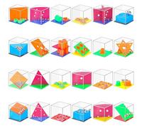 SULOLI 24 Pezzi Cubi Rompicapo,Mini Puzzle Box con Livelli di Difficoltà Assortito,Gadget Regalini Fine Festa Compleanno Bambini