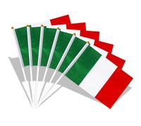 SULOLI 50 Pezzi Bandiere Italia,Bandiera Italiana Sventolando a Mano per Festa Nazionale,Campionato Europeo di Calcio, Sfilate,Decorazione d'interni