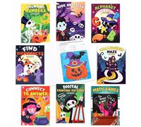 SULOLI Libri da Colorare e Attività di Halloween, Pacco da 8 Libri da Colorare di Halloween,Gioco di Abbinamento Labirinti Pagine da Colorare per Bambini di 4-8 anni