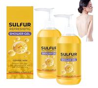 Sulphur Refreshing Shower Gel, Gel Doccia, Bagno Doccia Detergente, Idratazione Profonda, Lenisce la Pelle, Formula Delicata e Perfetta per Tutti i Tipi di Pelle, 100 ml (2Pezzo)
