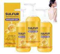 Sulphur Refreshing Shower Gel, Gel Doccia, Bagno Doccia Detergente, Idratazione Profonda, Lenisce la Pelle, Formula Delicata e Perfetta per Tutti i Tipi di Pelle, 100 ml (3Pezzo)