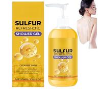 Sulphur Refreshing Shower Gel, Gel Doccia, Bagno Doccia Detergente, Idratazione Profonda, Lenisce la Pelle, Formula Delicata e Perfetta per Tutti i Tipi di Pelle, 100 ml (1Pezzo)
