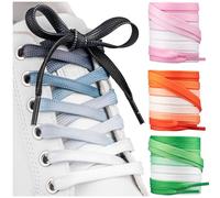 SULPO 2 paia di lacci bicolore - lacci per scarpe in poliestere resistente agli strappi per scarpe da ginnastica lungo 75-180 cm, - bianco, 120 cm 4stück