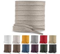 SULPO 2 paia di lacci piatti in cotone per scarpe, 60-200 cm di lunghezza, 10 mm di larghezza, lacci piatti per scarpe da ginnastica, beige., 90