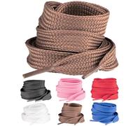SULPO 2 paia di scarpe da ginnastica larghe, 15 mm di larghezza Flat Sneaker Shoelace, scarpe sportive, scarpe da ginnastica per scarpe da donna, uomo e bambino., bronzo, 150 mm