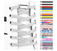 SULPO 2 paia Lacci scarpe elastici piatti - stringhe elastiche - Lacci colorati con chiusura rapida - Lacci elastici per sneakers - Lacci per bambini e adulti