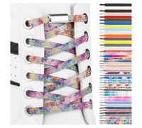 SULPO 2 paia Lacci scarpe elastici piatti - stringhe elastiche - Lacci colorati con chiusura rapida - Lacci elastici per sneakers - Lacci per bambini e adulti