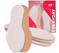 Sulpo - 4 paia di solette per piedi, utilizzabili a piedi scalzi, per tenere freschi i piedi, in cotone, spugna e sughero naturale, da uomo e da donna, numero: 36-46, set di 4 solette per scarpe, Beige (beige.), 42 EU