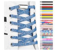 SULPO Lacci piatti senza legatura - Lacci a sgancio rapido colorato - Lacci elastici per scarpe - Gomma - Lacci - Lacci per bambini e adulti