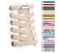 SULPO Lacci scarpe elastici con chiusura rapida in metallo - Lacci scarpe senza legatura - Lacci piatti in silicone senza nodo per adulti e bambini - Stringhe elastiche per scarpe