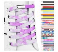 SULPO Lacci scarpe elastici con chiusura rapida in metallo - Lacci scarpe senza legatura - Lacci piatti in silicone senza nodo per adulti e bambini - Stringhe elastiche per scarpe