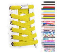 SULPO Lacci scarpe elastici con chiusura rapida in metallo - Lacci scarpe senza legatura - Lacci piatti in silicone senza nodo per adulti e bambini - Stringhe elastiche per scarpe