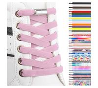 SULPO Lacci scarpe elastici con chiusura rapida in metallo - Lacci scarpe senza legatura - Lacci piatti in silicone senza nodo per adulti e bambini - Stringhe elastiche per scarpe