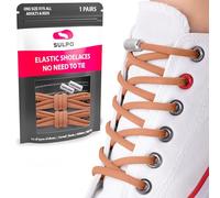 SULPO Lacci scarpe elastici con chiusura rapida in metallo - Lacci scarpe senza legatura - Lacci rotondi in silicone senza nodo per adulti e bambini - Stringhe elastiche per scarpe