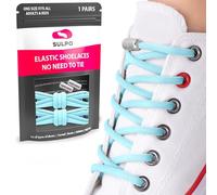 SULPO Lacci scarpe elastici con chiusura rapida in metallo - Lacci scarpe senza legatura - Lacci rotondi in silicone senza nodo per adulti e bambini - Stringhe elastiche per scarpe