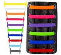 SULPO Lacci senza legatura, lacci elastici in silicone - Set di lacci per scarpe senza fiocchi - Lacci in gomma per donne, uomini e bambini