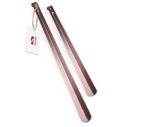 SULPO Set di 2 pezzi 51cm & 66cm Robusto calzascarpe lungo in acciaio inox - Calzascarpe metallo con foro per appendere - Calzascarpe lungo metallo