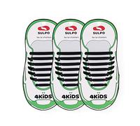 SULPO Set di 3 Paia Lacci senza legatura, lacci elastici in silicone - Set di lacci per scarpe senza fiocchi - Lacci in gomma per donne, uomini e bambini