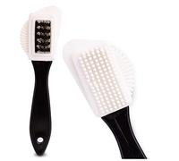 SULPO Spazzola per scarpe con setole in ottone e nylon - Spazzola per camoscio a 4 lati - Spazzola per la cura delle scarpe in camoscio - Spazzola di pulizia per scarpe di alta qualità - 1 pezzi