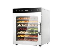 SULQING Essiccatore Alimenti 6/8/10/12 Vassoi Inox︱Essicatore Alimenti Professionale Regolabile 90°c︱Timer 24h︱Essiccazione Potente︱Essiccatura Automatica per Carne,Frutta,Snack Cani,Erbe,Temp.