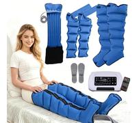 SULQING Pressoterapia Linfodrenaggio Gambe, Massaggiatore d'Aria Intelligente 6 Camere con 6 Programmi e Timer 1-60 Min, Pressione Regolabile 30-240 mmHg,Telecomando Wireless,Silenzioso.
