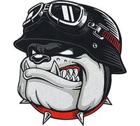 SUMA SHOP Gramde Toppa Termoadesiva Per Giubbotti In Pelle, Da Motociclista, Da Uomo, Con Logo Bulldog, Da Applicare Con Ferro Da Stiro. Cm 23.7 x 21.7