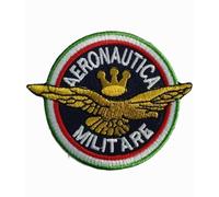 SUMA SHOP - Patch Aeronautica Militare Italiana, Toppa Termoadesiva Ricamo, 8x 6,5cm, Replica