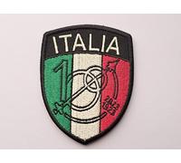 SUMA SHOP - Patch Italian Patch Air Force Aeronautica Militare Centenario scudetto tricolore Toppa Ricamo con strappo, 7x 5,5cm, Replica