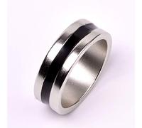 SUMAG Forte anello magnetico inciso PK anello mago accessorio da primo piano magico trucco Gimmick puntelli (20 mm, anello in argento con cerchio nero)