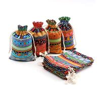 SumDirect, 20 sacchetti per monete in stile etnico egiziano,sacchetti regalo per caramelle, sacchetti in cotone con coulisse per feste, matrimoni, vacanze (10x15CM)