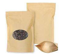 SumDirect Borsa in carta kraft da 50 pezzi, buste richiudibili con finestra trasparente per conservare, biscotti, cibi secchi, snack (18 x 26 cm)