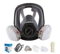 Sumeber Maschera antigas 15 in 1 con filtro, maschera anti-polvere induttiva per spruzzare, levigare, respiratore contro gas per vapori organici, gas acidi, spruzzi di colore, graffiti