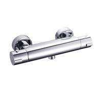 Sumeber Rubinetto doccia con termostato, termostato da parete, miscelatore doccia con 2 prese, superiore 3/4 "BSP (26,4 mm) + inferiore 1/2"BSP (21 mm), rubinetto doccia con pulsante di sicurezza 38