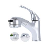 Sumeber Rubinetto per bagno, rubinetto per lavabo, con doccetta estraibile, risciacquo, spazzola per capelli, ideale per lavare i capelli, miscelatore monocomando con beccuccio girevole (2 funzioni