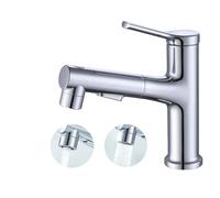 Sumeber Rubinetto per bagno, rubinetto per lavabo, con doccetta estraibile, risciacquo, spazzola per capelli, ideale per lavare i capelli, miscelatore monocomando con beccuccio girevole (3 funzioni