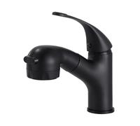 Sumeber - Rubinetto per il bagno, miscelatore con doccetta estraibile, ideale per lavare i capelli, con bocca di erogazione girevole (2 funzioni Nero)