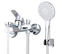 Sumeber Rubinetto per vasca da bagno, montaggio a parete, monouso, in ottone, cromato