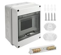 Sumeber Scatola dei fusibili, scatola di distribuzione IP65, con morsetti in ottone, distribuzione a incasso, 1 fila per 5-24 moduli, per esterni, giardini, fattorie, colonne di carico (5 vie)