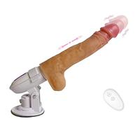 Sumeber Sesso anale 10 Vibrationmodi Teleskopmode, Silikon Dildos Fernbedienung Sexspielzeug mit Starke Saugnapf (RD10)