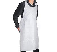 Sumedtec Grembiuli usa e getta in polietilene bianco, taglia unica, confezione da 100