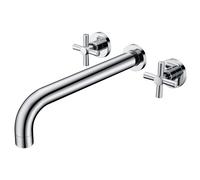 SUMERAIN Rubinetto per vasca da bagno a parete, rubinetto per vasca ad alto flusso, finitura cromata con valvola grezza, beccuccio extra lungo e